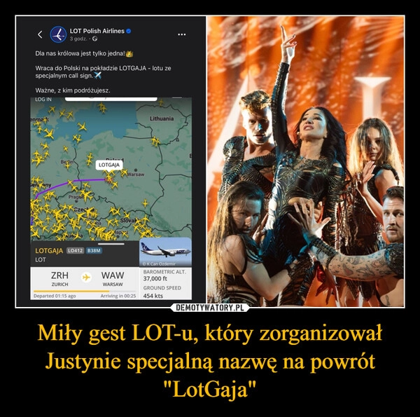 
    Miły gest LOT-u, który zorganizował Justynie specjalną nazwę na powrót "LotGaja"