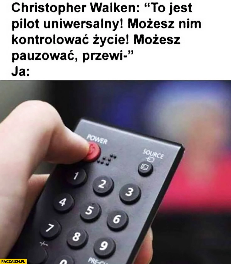 
    To pilot uniwersalny możesz nim kontrolować życie – pauzować przewijać, naciska wyłącznik