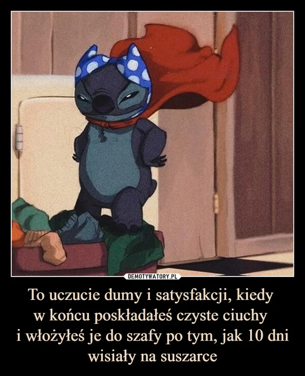 To uczucie dumy i satysfakcji, kiedy w końcu poskładałeś czyste ciuchy i włożyłeś je do szafy po tym, jak 10 dni wisiały na suszarce