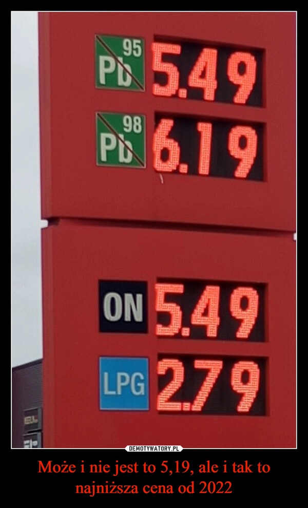 
    Może i nie jest to 5,19, ale i tak to najniższa cena od 2022