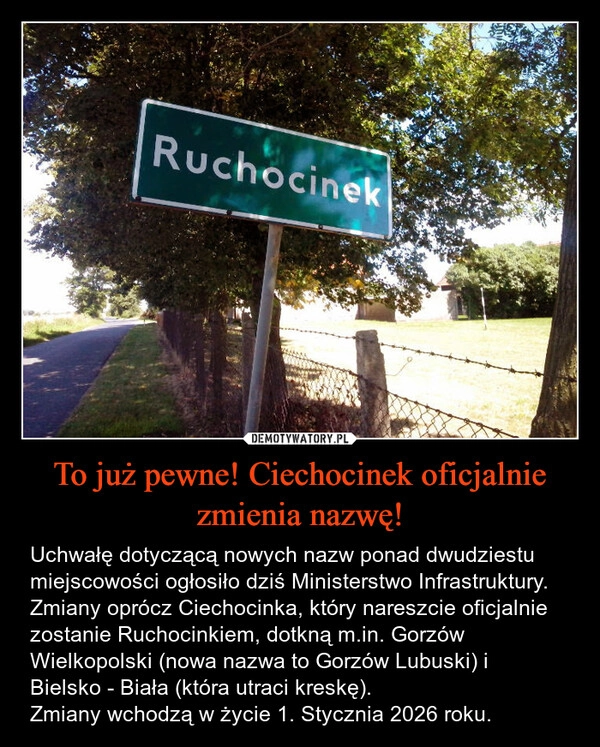 
    To już pewne! Ciechocinek oficjalnie zmienia nazwę!