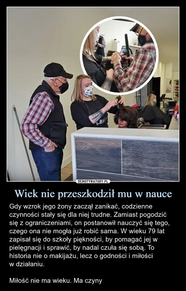 
    Wiek nie przeszkodził mu w nauce