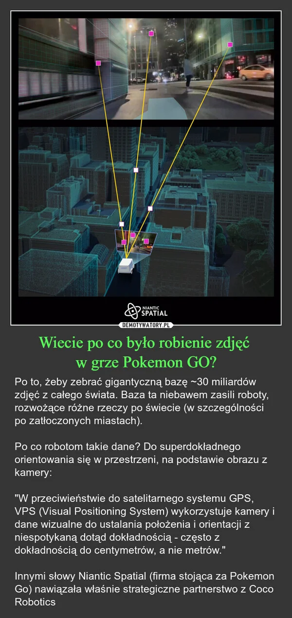 
    Wiecie po co było robienie zdjęć w grze Pokemon GO?