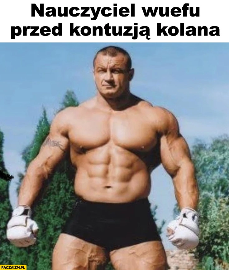 
    Pudzian Pudzianowski nauczyciel WFu przed kontuzja kolana