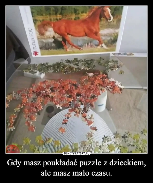 
    Gdy masz poukładać puzzle z dzieckiem, ale masz mało czasu.