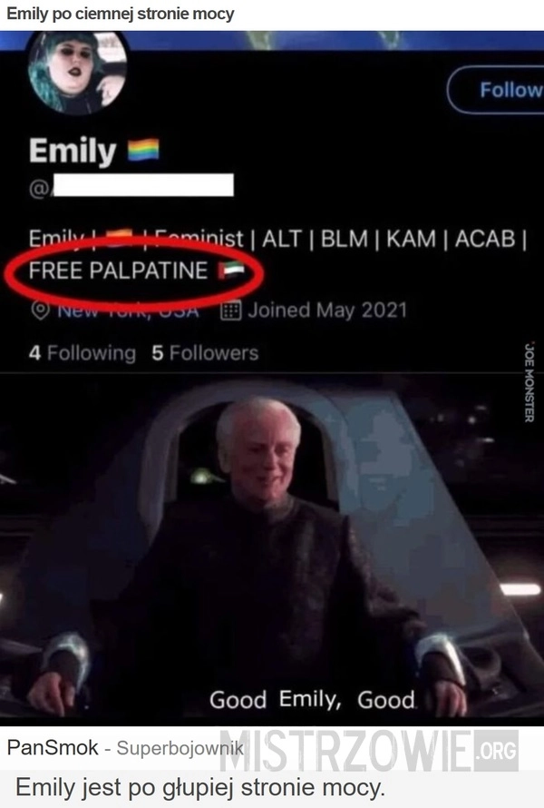 
    Emily po ciemnej stronie mocy