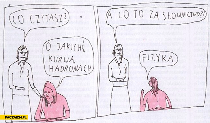 
    O jakiś kurwa hadronach co to za słownictwo fizyka