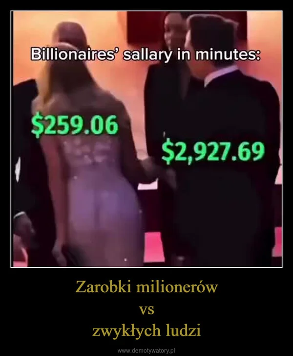 
    Zarobki milionerów vs zwykłych ludzi