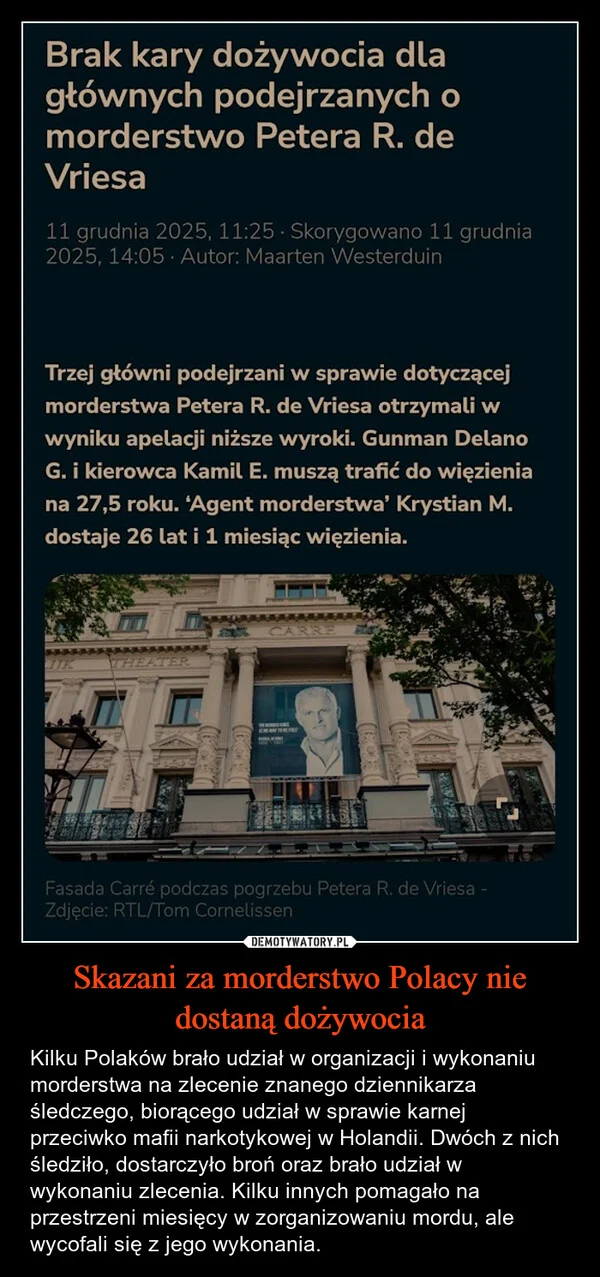 
    Skazani za morderstwo Polacy nie dostaną dożywocia