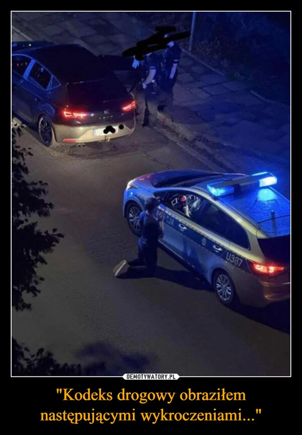 
    "Kodeks drogowy obraziłem następującymi wykroczeniami..."