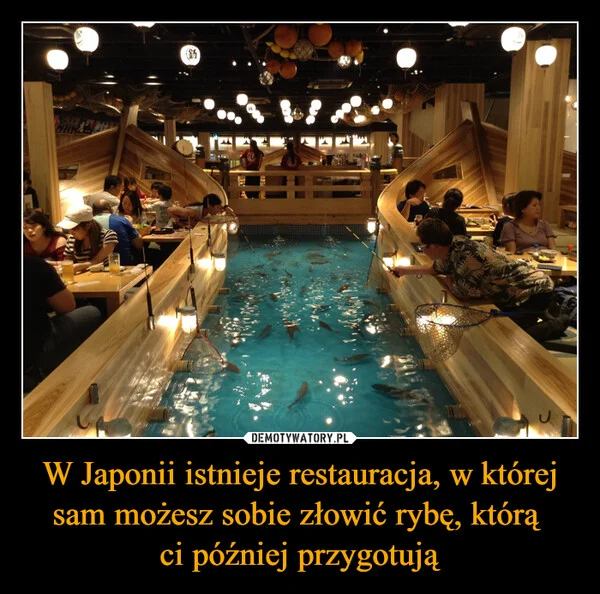 
    W Japonii istnieje restauracja, w której sam możesz sobie złowić rybę, którą ci później przygotują