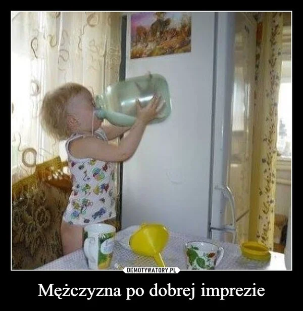 
    Mężczyzna po dobrej imprezie