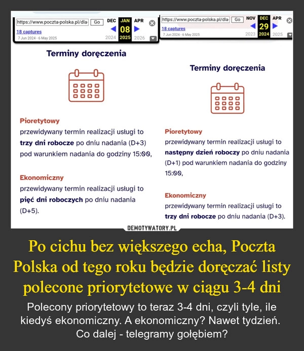 
    Po cichu bez większego echa, Poczta Polska od tego roku będzie doręczać listy polecone priorytetowe w ciągu 3-4 dni