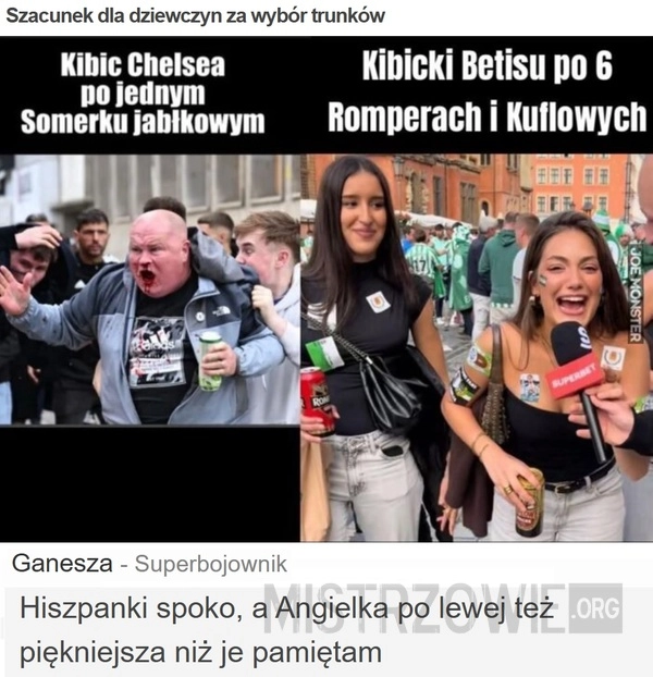 
    Szacunek dla dziewczyn za wybór trunków