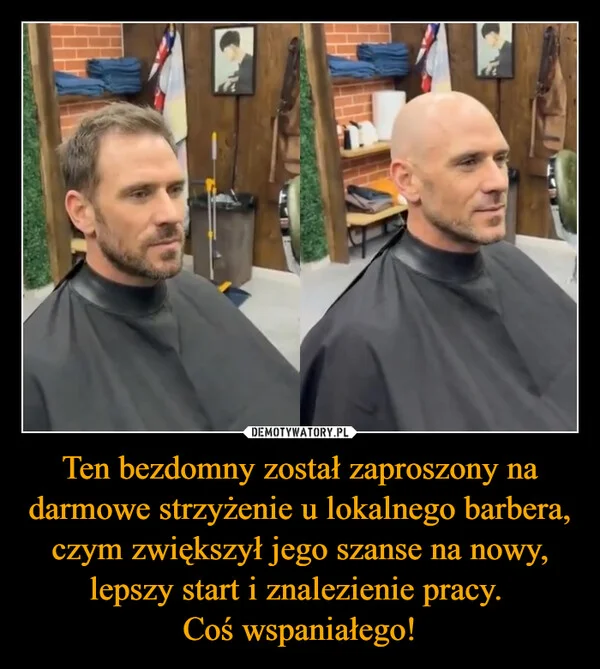 
    Ten bezdomny został zaproszony na darmowe strzyżenie u lokalnego barbera, czym zwiększył jego szanse na nowy, lepszy start i znalezienie pracy. Coś wspaniałego!