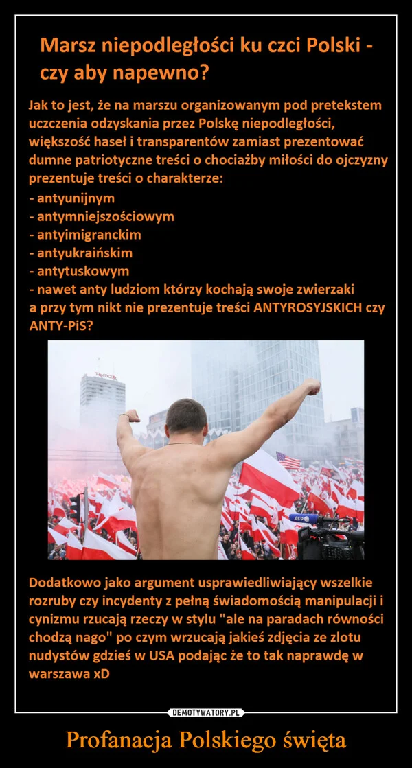 
    Profanacja Polskiego święta