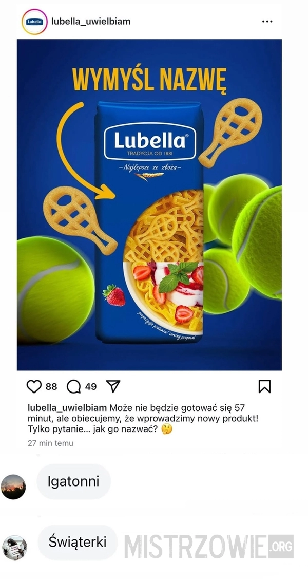 
    Jak nazwać makaron w kształcie rakiety?