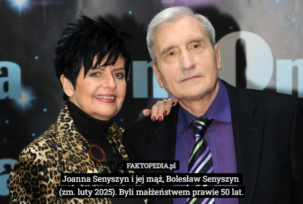 
    Joanna Senyszyn i jej mąż, Bolesław Senyszyn 
(zm. luty 2025). Byli małżeństwem