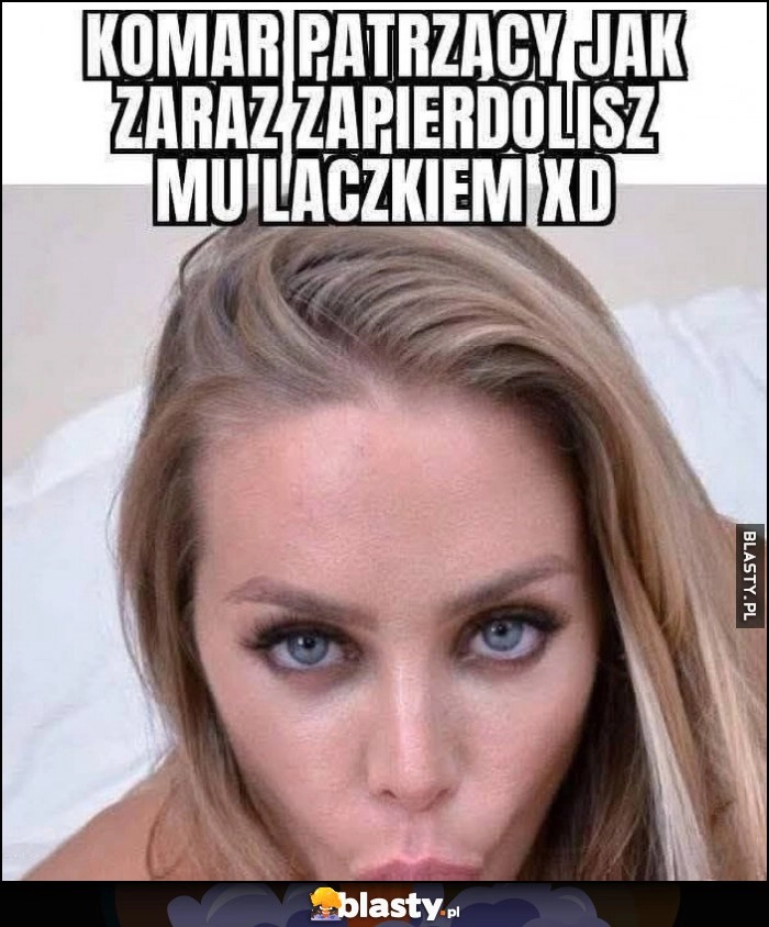 
    Komar patrzący jak zaraz zapierdzielisz mu laczkiem laska dziewczyna