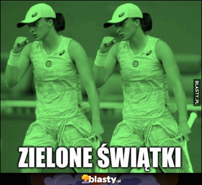 
    Zielone świątki dosłownie 2 Igi Świątek na zielono