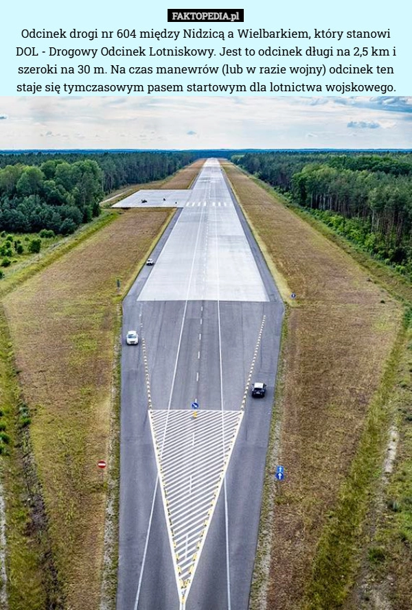 
    Odcinek drogi nr 604 między Nidzicą a Wielbarkiem, który stanowi DOL - Drogowy