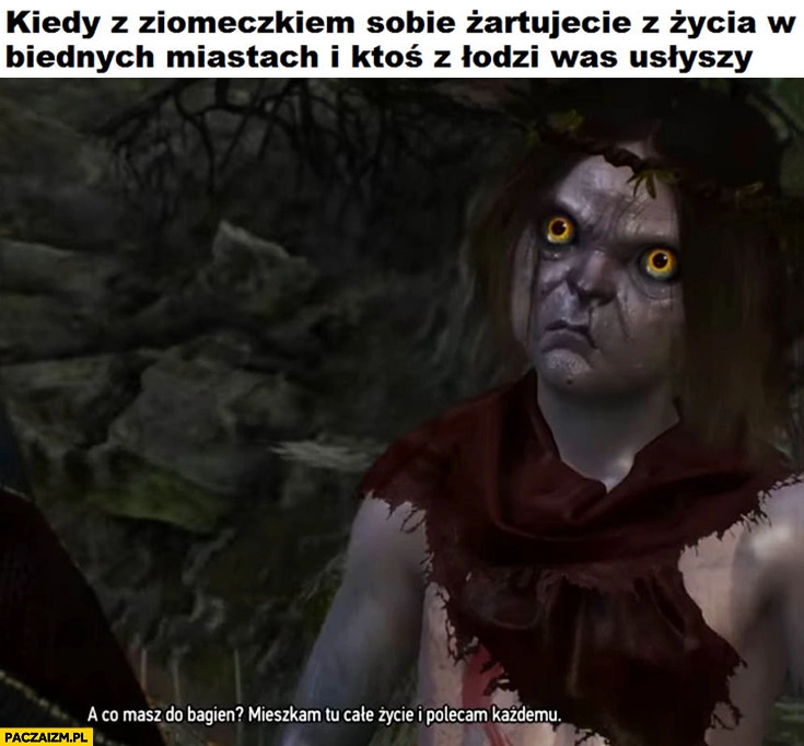 Kiedy żartujecie z życia w biednych miastach i ktoś z Łodzi was usłyszy. Co masz do bagien? Mieszkam tu całe życie i polecam każdemu