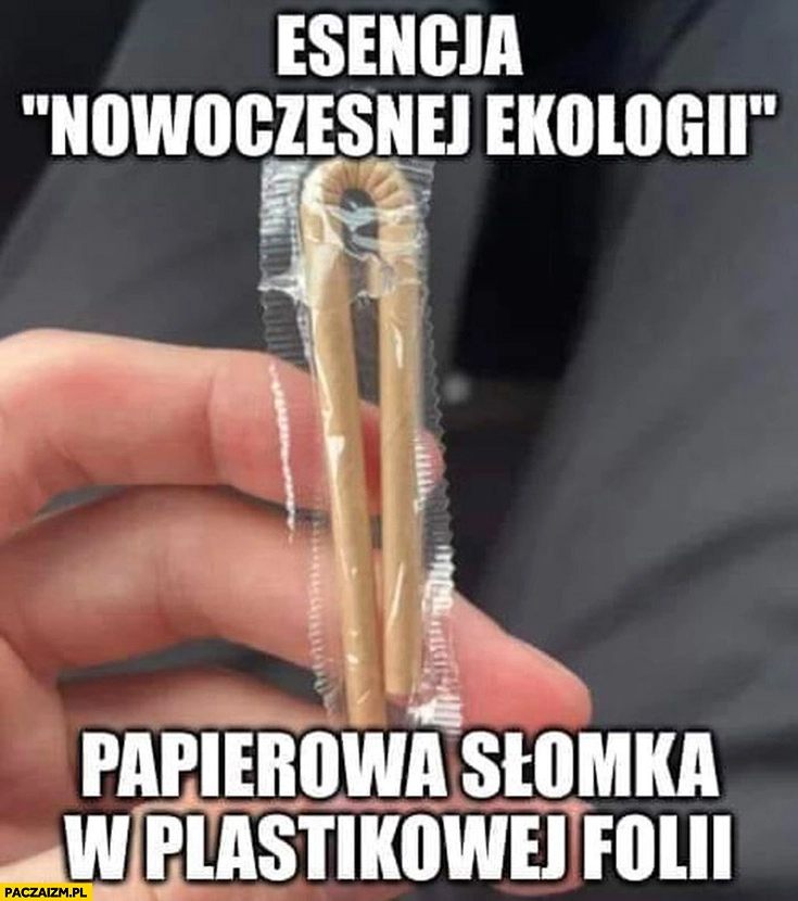 
    Esencja nowoczesnej ekologii: papierowa słomka w plastikowej folii