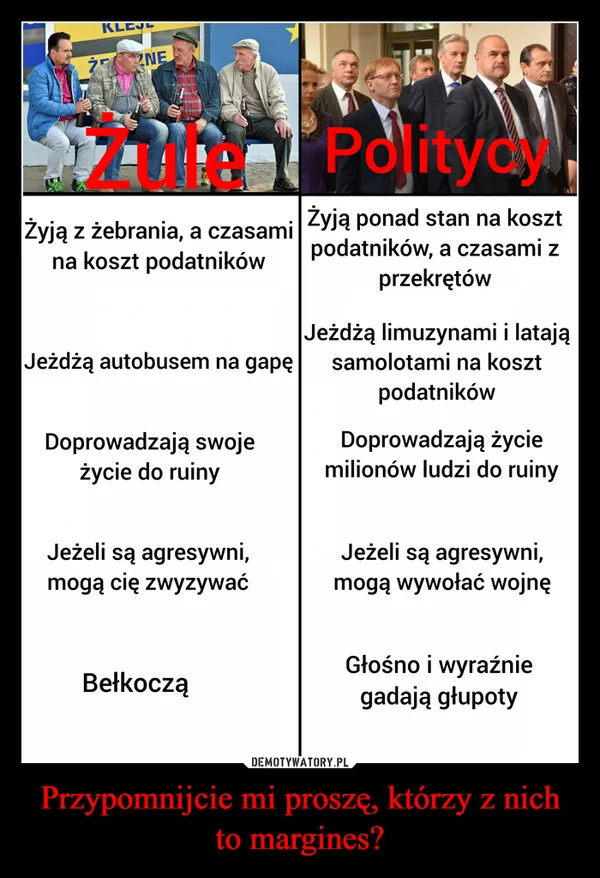
    Przypomnijcie mi proszę, którzy z nich to margines?
