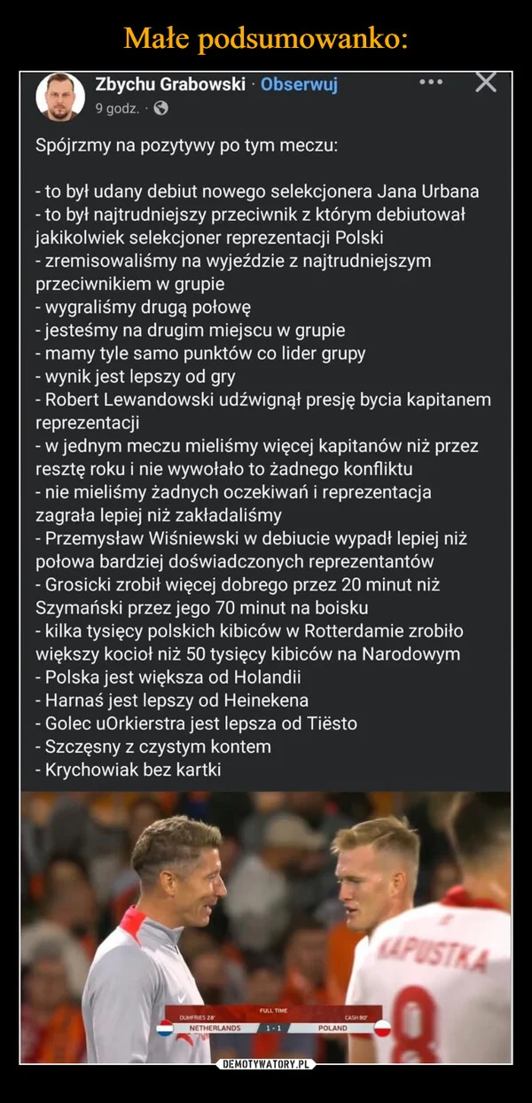 
    Małe podsumowanko: