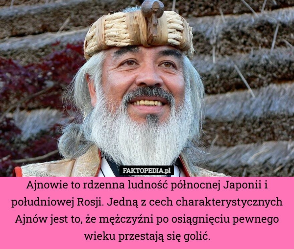
    Ajnowie to rdzenna ludność północnej Japonii i południowej Rosji. Jedną