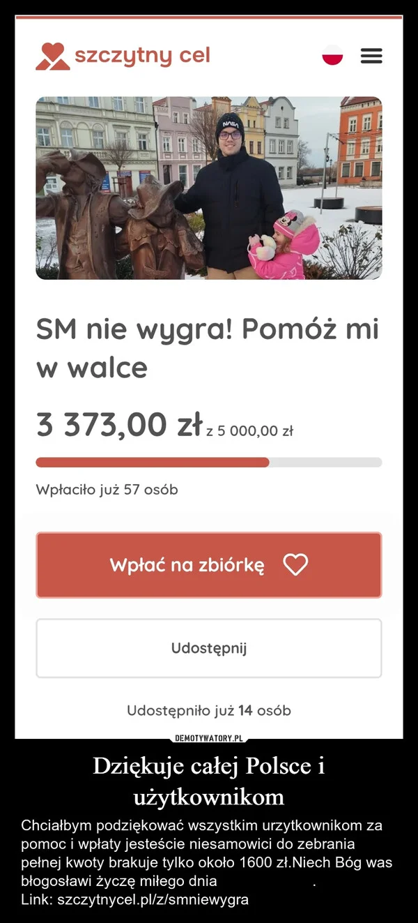 
    Dziękuje całej Polsce i użytkownikom