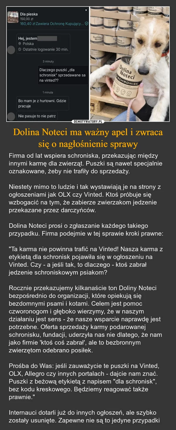 
    Dolina Noteci ma ważny apel i zwraca się o nagłośnienie sprawy