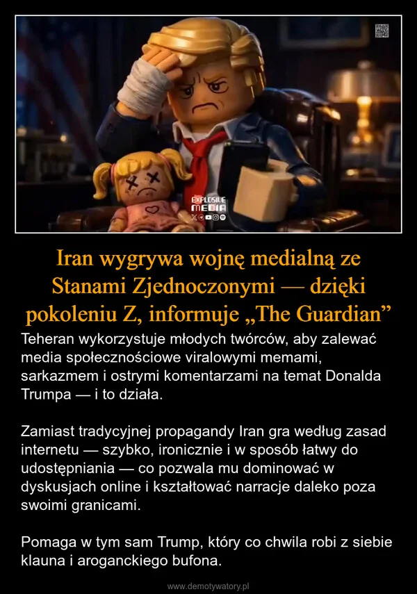 Iran wygrywa wojnę medialną ze Stanami Zjednoczonymi — dzięki pokoleniu Z, informuje „The Guardian”