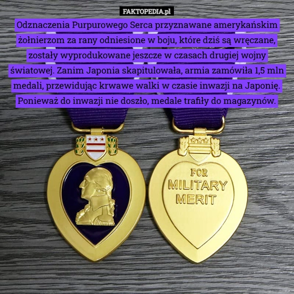 
    Odznaczenia Purpurowego Serca przyznawane amerykańskim żołnierzom za rany