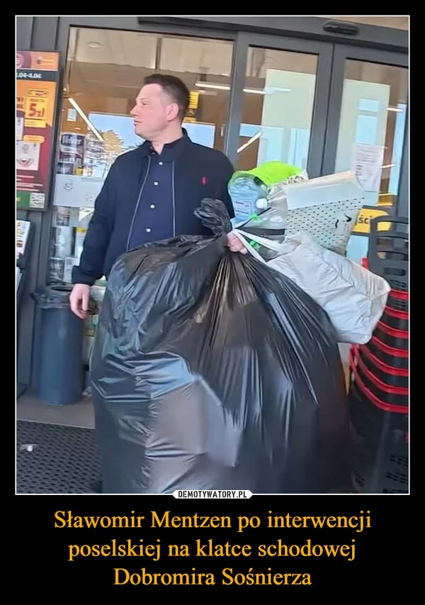 
    Sławomir Mentzen po interwencji poselskiej na klatce schodowej Dobromira Sośnierza