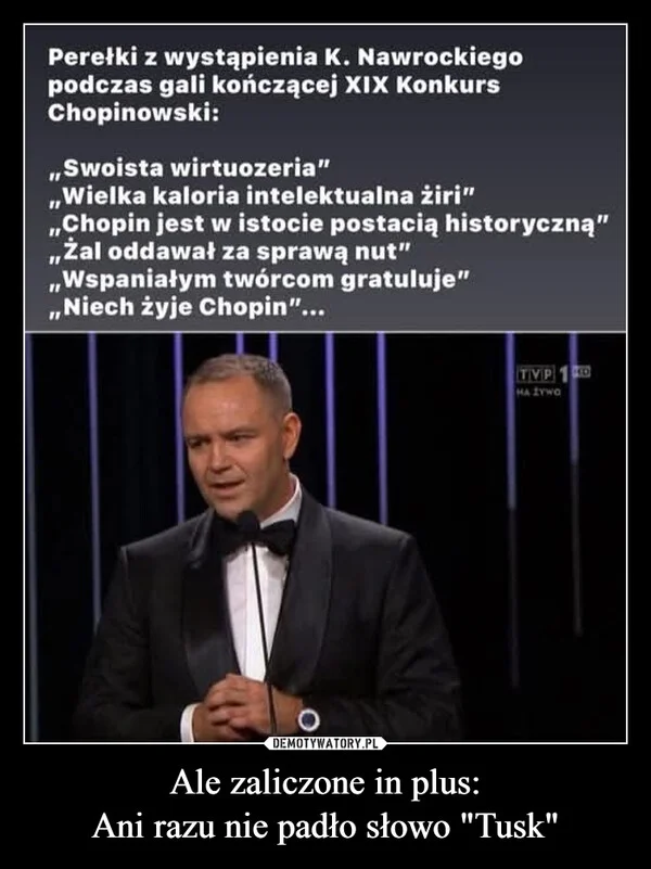 
    Ale zaliczone in plus: Ani razu nie padło słowo 