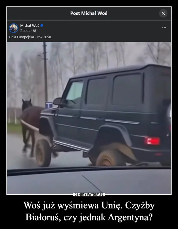 Woś już wyśmiewa Unię. Czyżby Białoruś, czy jednak Argentyna?