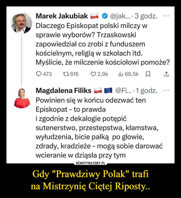 Gdy "Prawdziwy Polak" trafi na Mistrzynię Ciętej Riposty..