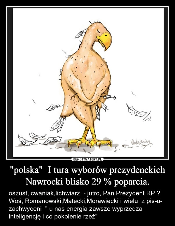 
    "polska"  I tura wyborów prezydenckich Nawrocki blisko 29 % poparcia.