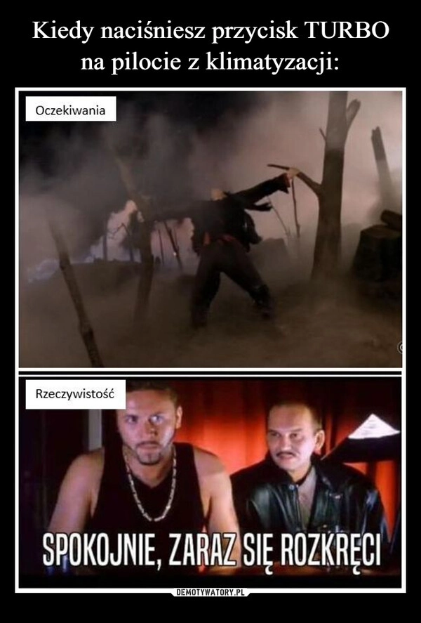 
    Kiedy naciśniesz przycisk TURBO na pilocie z klimatyzacji: