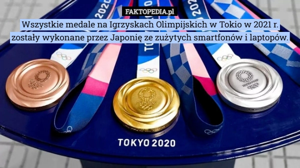 
    Wszystkie medale na Igrzyskach Olimpijskich w Tokio w 2021 r. zostały wykonane