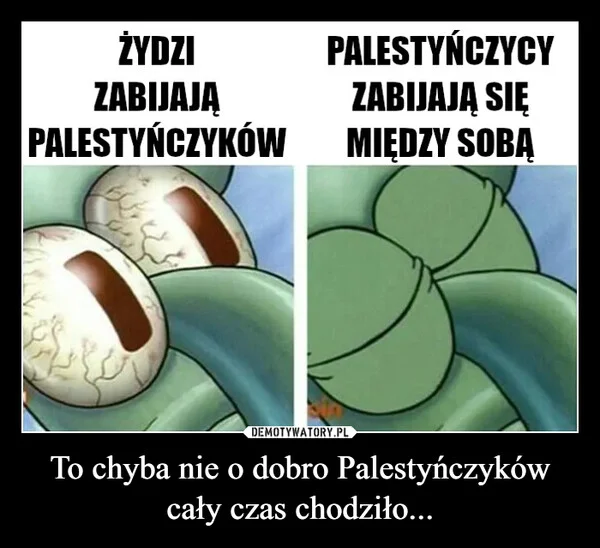 
    To chyba nie o dobro Palestyńczyków cały czas chodziło...