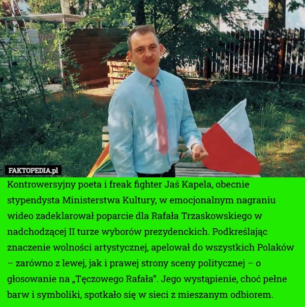 
    Kontrowersyjny poeta i freak fighter Jaś Kapela, obecnie stypendysta Ministerstwa