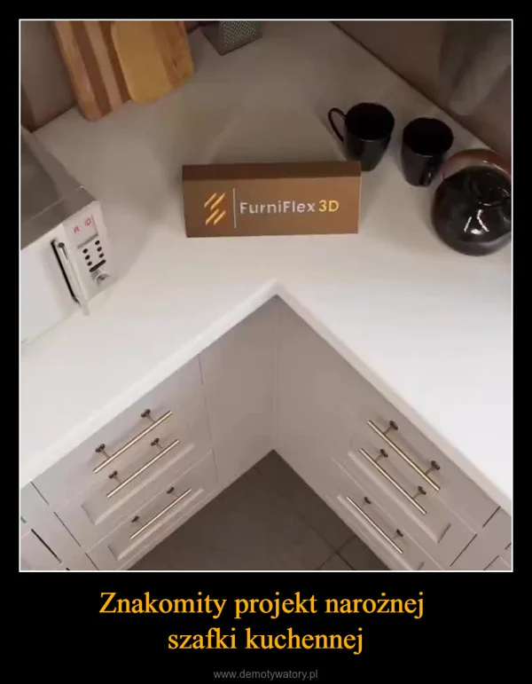 
    Znakomity projekt narożnej szafki kuchennej