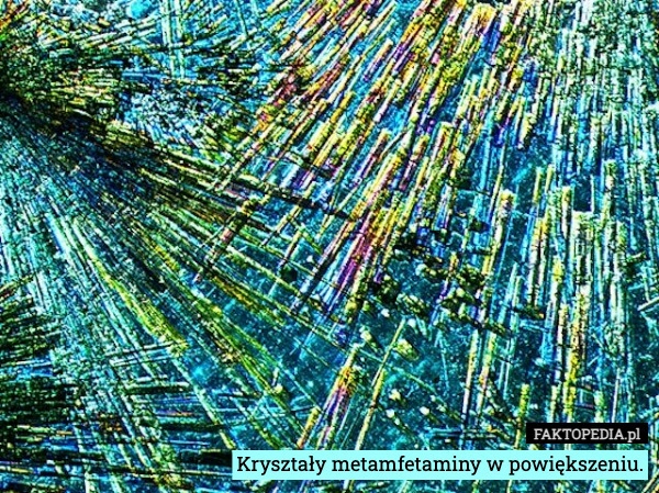 
    Kryształy metamfetaminy w powiększeniu.