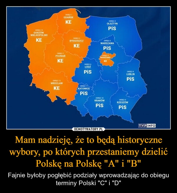 
    Mam nadzieję, że to będą historyczne wybory, po których przestaniemy dzielić Polskę na Polskę "A" i "B"