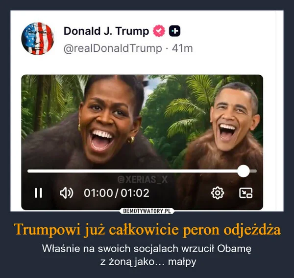 
    Trumpowi już całkowicie peron odjeżdża