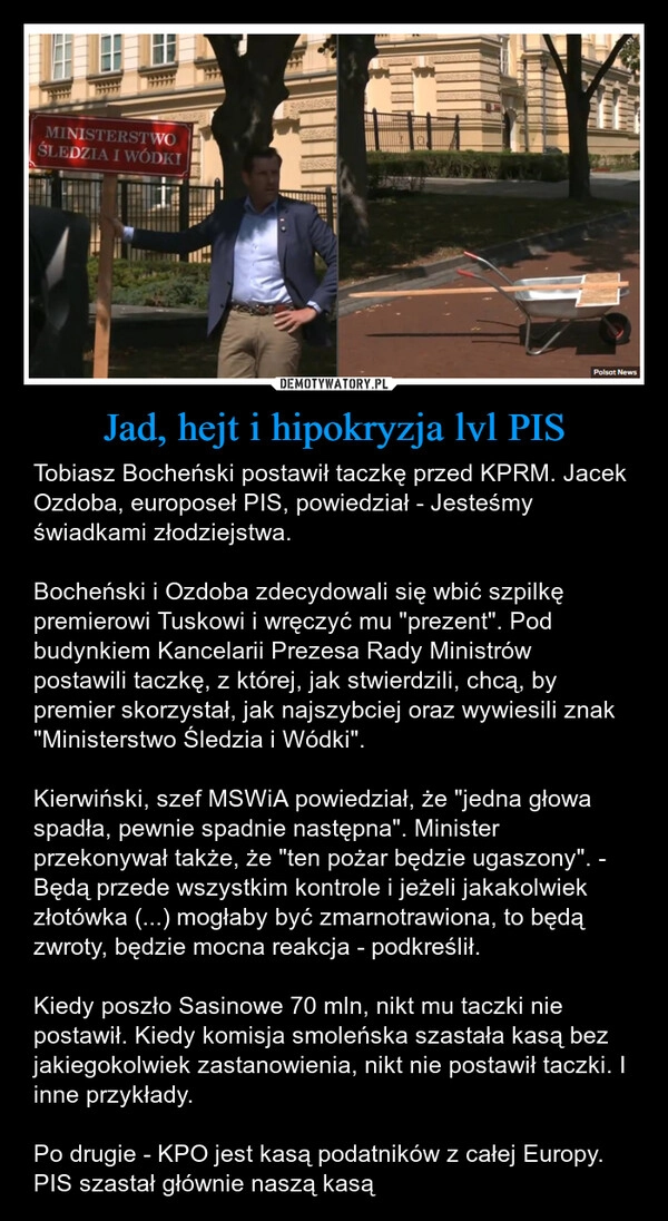
    Jad, hejt i hipokryzja lvl PIS