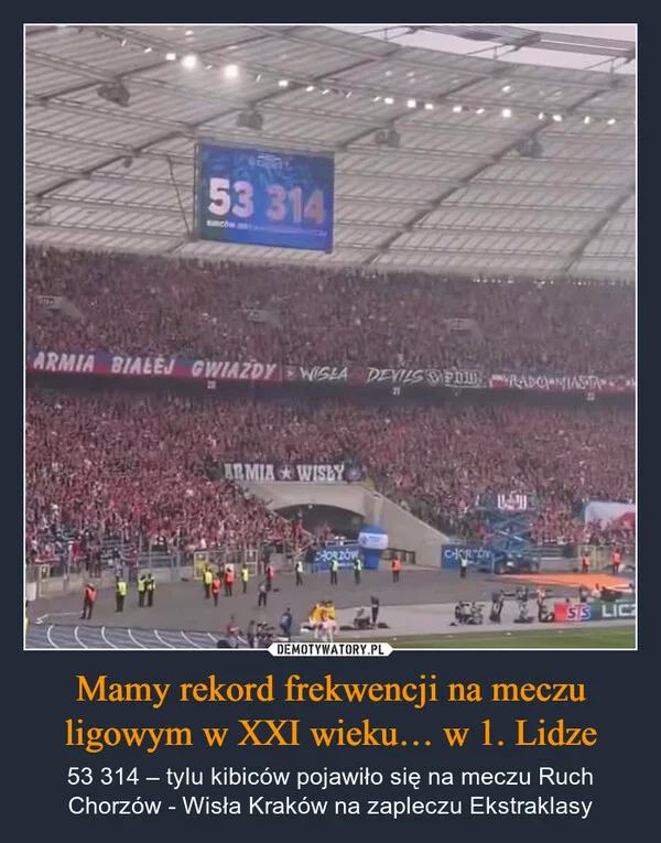 
    Mamy rekord frekwencji na meczu ligowym w XXI wieku… w 1. Lidze