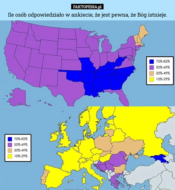 
    Ile osób odpowiedziało w ankiecie, że jest pewna, że Bóg istnieje.